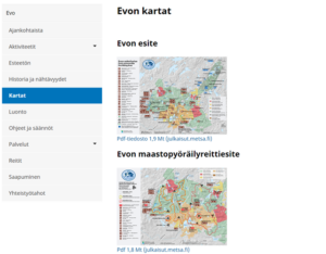 Kuvakaappaus Luontoon.fi-sivustolta.