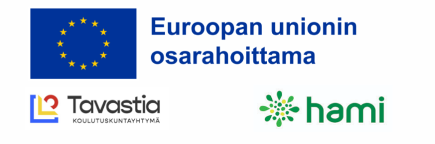 EU:n osarahoittaja logo sekä Tvastian ja HAMIn logot.